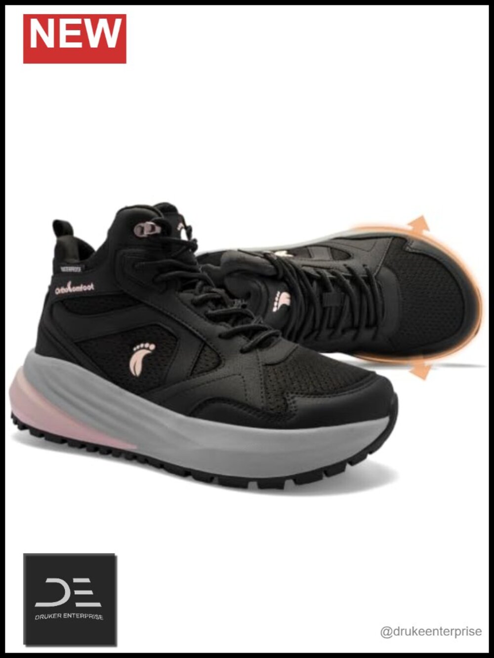 Women's Waterproof Wide Toe Box Orthopedic Hiking Boots